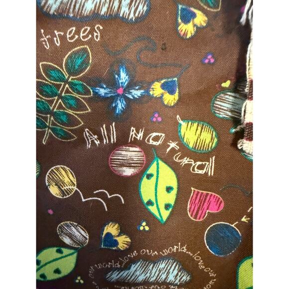 Organic Cotton Canvas Tote Bag Brown Whimsical Nature Print NWT Eco Friendly - Picture 3 of 4